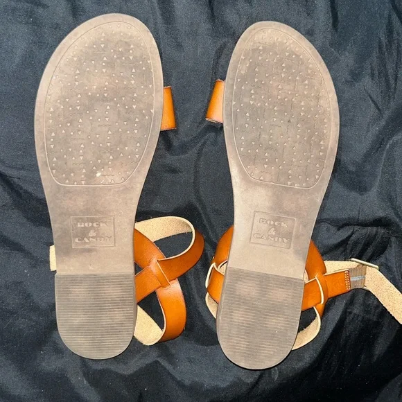 Rock & Candy Tan Leather Sandals - Picture 3 of 3